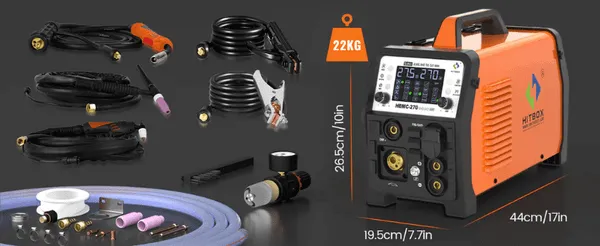 Máy hàn mig Hitbox HBMC-270 khả năng cắt sạch kim loại đến 5mm và tối đa 15mm.