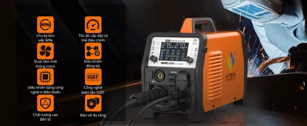 Máy hàn mig Hitbox HBMC-270 khả năng cắt sạch kim loại đến 5mm và tối đa 15mm.