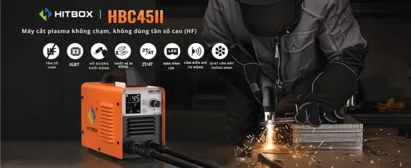 Máy cắt plasma Hitbox HBC45II cho đường cắt mịn trên thép carbon, thép không gỉ và nhôm.