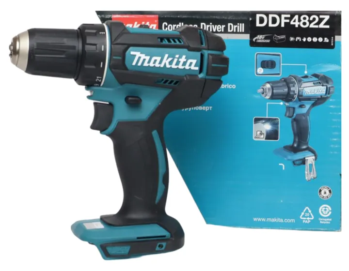 Máy khoan pin cầm tay Makita DDF482Z Tốc độ không tải cao / thấp giúp điều chỉnh linh hoạt tốc độ khoan và vặn vít phù hợp với nhu cầu sử dụng