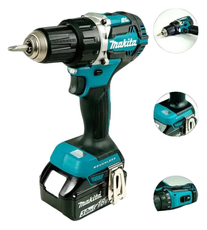 Máy khoan pin cầm tay Makita DDF484Z Có lực vặn tối đa lên đến 60Nm ở chế độ cứng và 30Nm ở chế độ mềm, giúp bạn dễ dàng xử lý các vít cứng hoặc linh hoạt