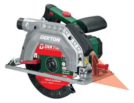 Máy cắt gỗ Dekton DK-CG190Plus công suất 1550W, khi cắt 90 độ thì độ sâu vết cắt 65mm