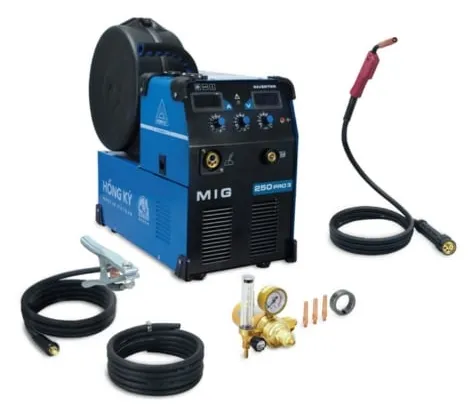 Máy hàn Mig Hồng Ký MIG 250Pro3 hàn được vật liệu mỏng 0.8mm, độ ngấu đạt tới 3mm với mối hàn 1 lớp
