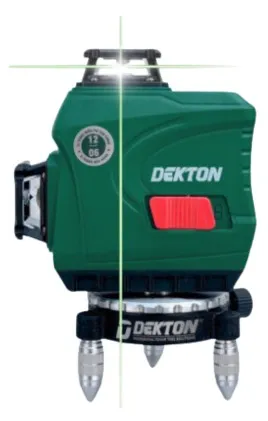 Máy cân bằng laser Dekton DK-LS1201 sử dụng 12 tia xanh. Có 2 chế độ điều chỉnh tia Laser