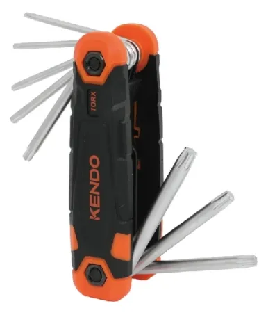 Bộ lục giác hoa thị bằng thép Cr-V kiểu gấp gọn (1 bộ = 8 cái) Kendo-20718