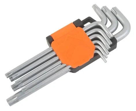 Bộ lục giác đầu bi chữ L loại dài bằng thép Cr-V (1 bộ = 9 cái) Kendo-20737