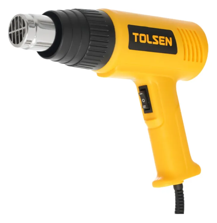 Máy khò nhiệt Tolsen 79100 Công suất 2000W, trang bị 2 mức nhiệt độ cấp 1 là 350°C và cấp 2 cho 550°C