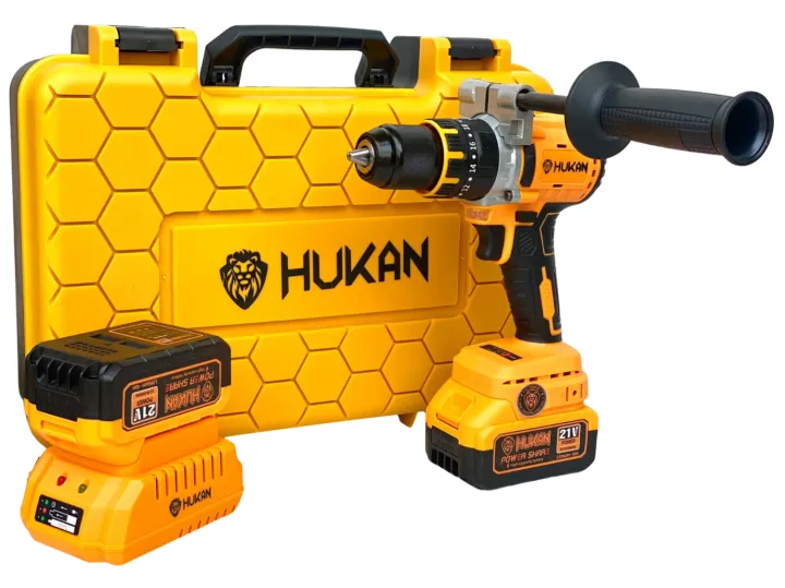 Máy khoan pin HuKan F88 ba chức năng khoan, búa, vít lực siết 95Nm. Máy nguyên bộ 2 pin, 1 sạc giúp tiết kiệm chi phí mua pin, sạc rời
