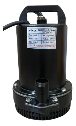 Máy bơm chìm Osaka ZQB-12 Công suất 160W, tiêu thụ điện năng thấp, vận hành êm ái.