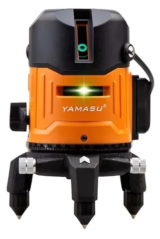 Máy cân bằng laser Yamasu YMS-133 Trang bị  4 tia đứng, 1 tia ngang và 1 tia dọi tâm.