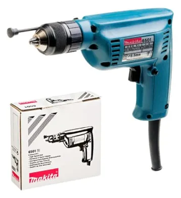Máy khoan tốc độ cao Makita 6501 công suất 230W, khoan gỗ 9mm, khoan thép 6.5mm