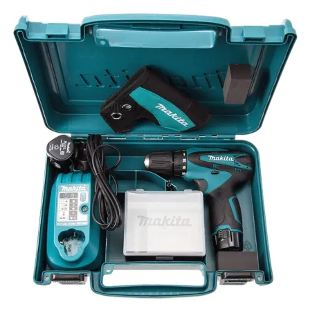 Máy khoan pin cầm tay Makita HP330DWE động cơ mạnh mẽ, khoan và vặn vít hiệu quả trên các vật liệu khác nhau