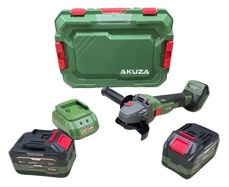 Máy mài góc pin Akuza MG100-01BL trang bị 2pin 1sạc. Tốc độ không tải lên đến 8500 vòng/phút