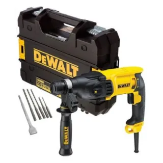 Máy khoan búa Dewalt D25144KA-B1 Hoạt động mạnh mẽ trên công suất 900W, tốc độ đập tối đa 5350 lần/phút.