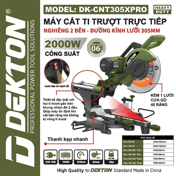 Máy cắt nhôm trượt dekton dk-cnt305xpro