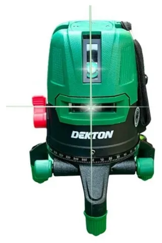 Máy cân bằng laser Dekton DK-LS0505 trang bị 5 tia laser, bao gồm 4 tia ngang và 1 tia dọc