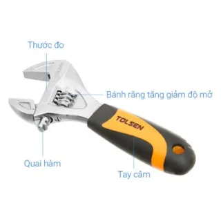 Mỏ lết mini Tolsen 15280 Siết được nhiều loại ốc vít nhờ độ mở có thể điều chỉnh 0-30 mm