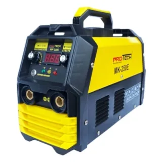 Máy hàn que Protech MK-250E Sử dụng được khi điện yếu, hàn que 2.5mm - 5.0mm. Quạt tản nhiệt thông minh chỉ hoạt động khi cần