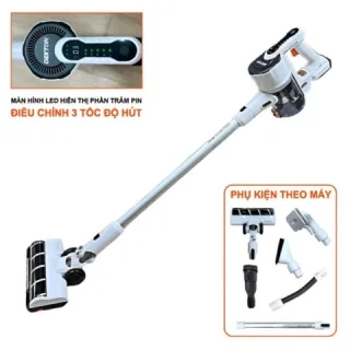 Máy hút bụi cầm tay Dekton M21-HB02BL Màn hình LED hiển thị dung lượng pin, điều chỉnh 3 tốc độ.