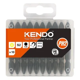 Mũi vít bake 2 đầu bằng thép S2 PH2×65mm Kendo 23230532